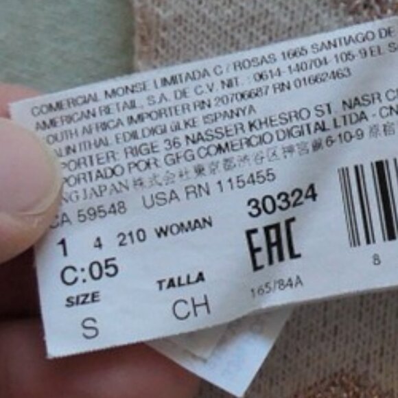 Cream cotton sweater, with gold metallic polka dot pattern, Mango MNG, size S - Picture 4 of 5